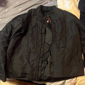Black Men's Motorcycle Jacket with padding